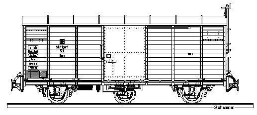 Zeichnung vom gedeckte Güterwagen leicht
